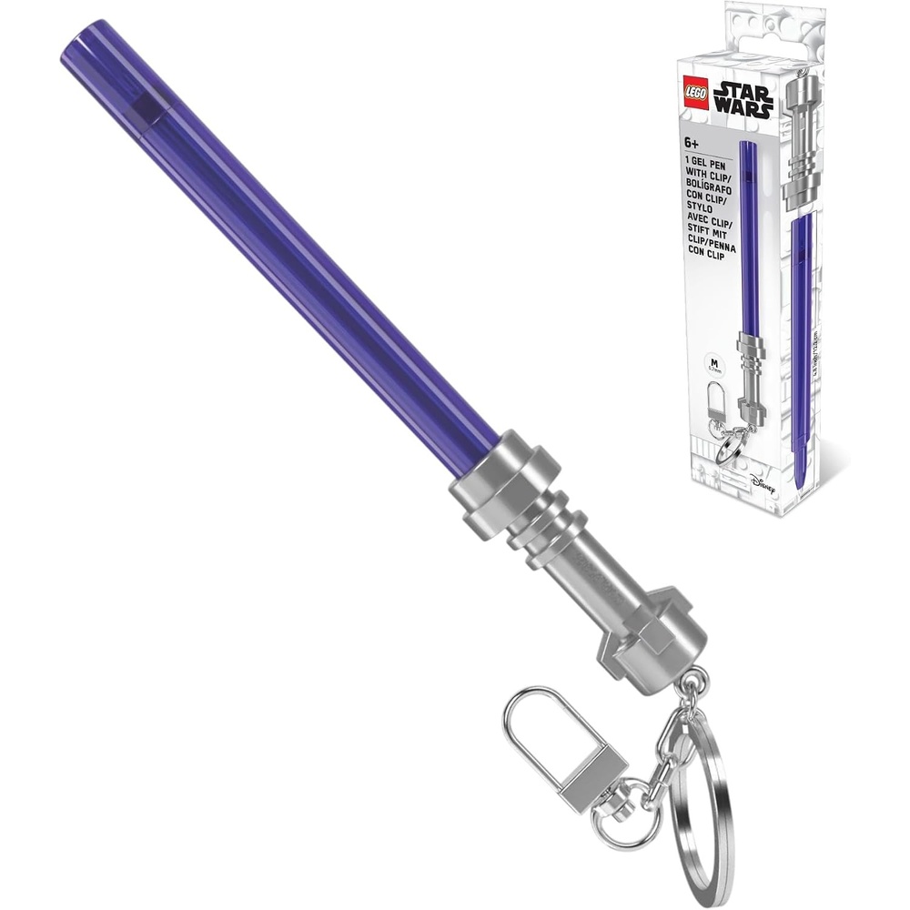image:imageIQ LEGO Star Wars Lightsaber Gel Pen with Clip Purple 53516 Smooth writing purple ink Refillable