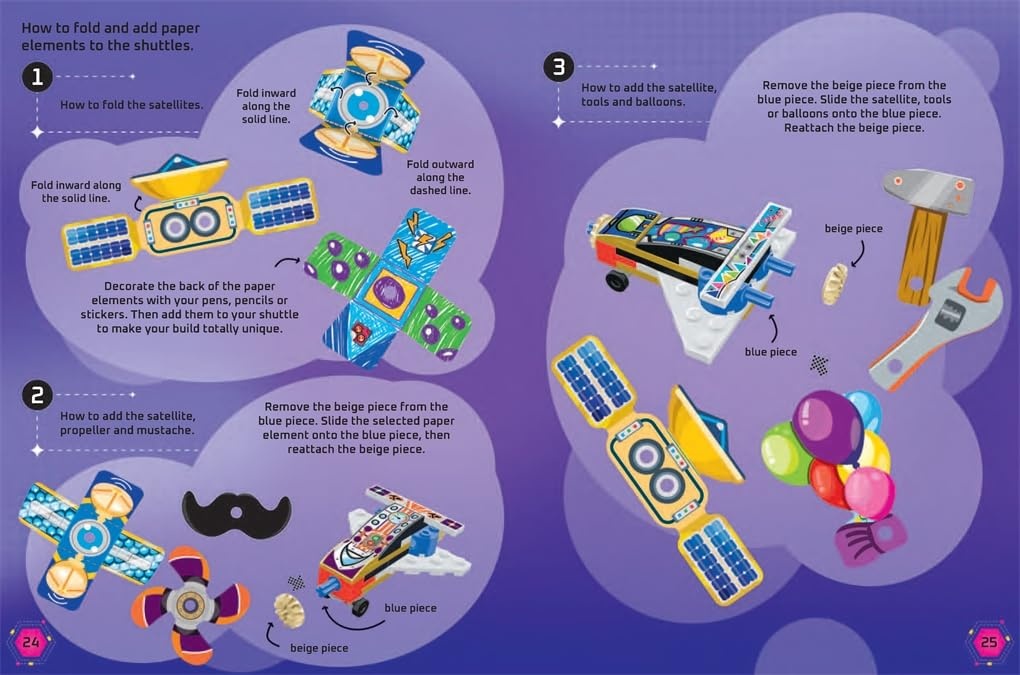 image:imageBuster Books LEGO Books Build and Stick Space includes LEGO bricks book and over 250 stickers LEGO Build and Stick Activity Box