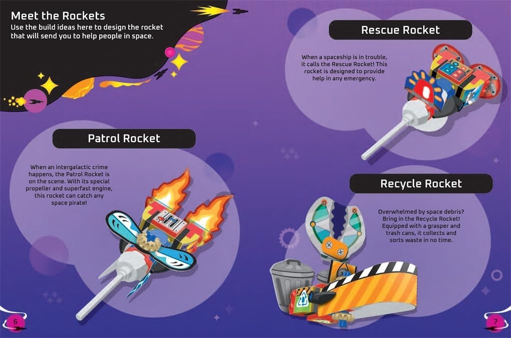 image:imageBuster Books LEGO Books Build and Stick Space includes LEGO bricks book and over 250 stickers LEGO Build and Stick Activity Box