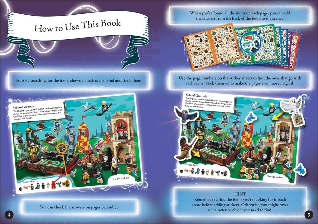 image:imageBuster Books LEGO Harry Potter Search Find Sticker Activity Book with over 600 stickers LEGO Search and Find