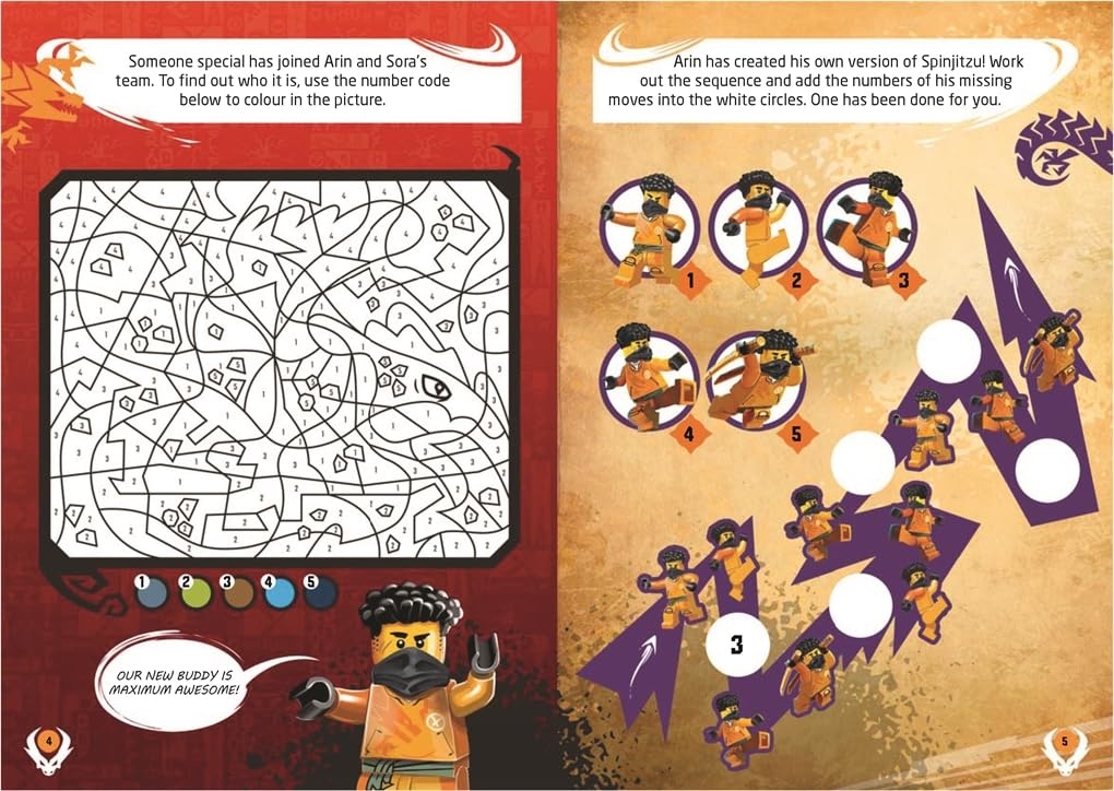 image:imageBuster Books LEGO NINJAGO Here Comes the Ninja with Arin minifigure and dragon minibuild LEGO Minifigure Activity