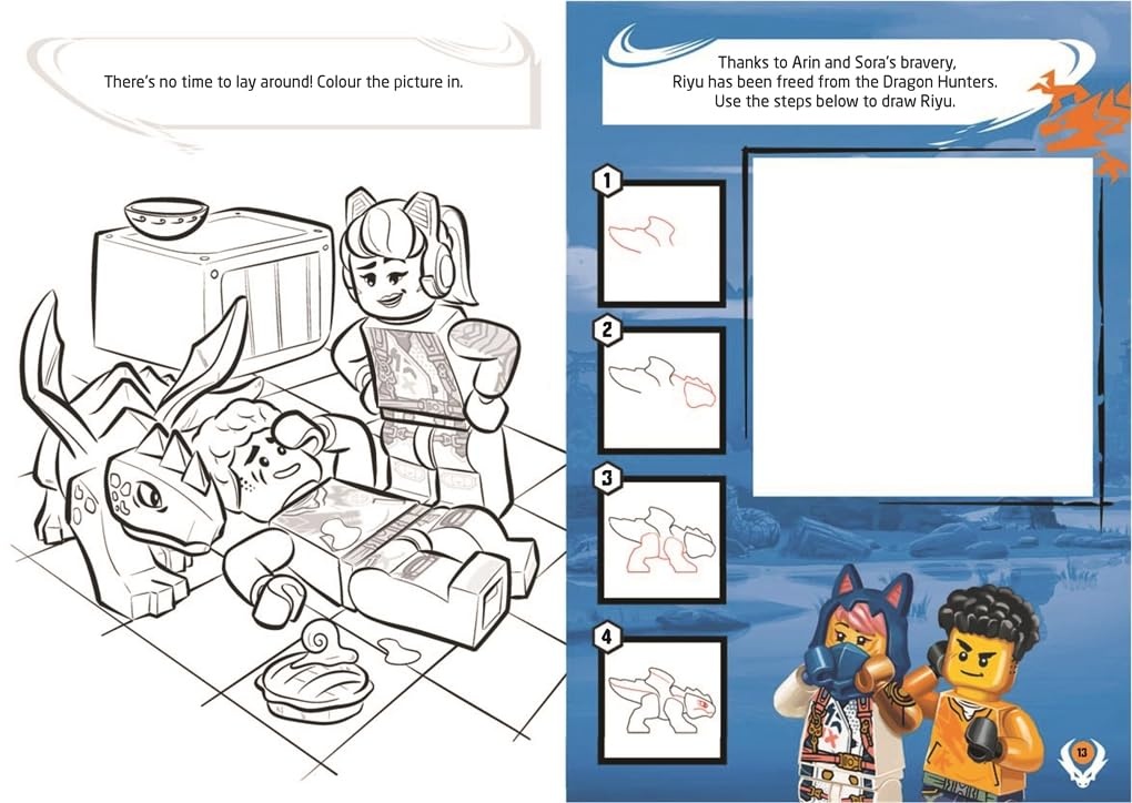 image:imageBuster Books LEGO NINJAGO Here Comes the Ninja with Arin minifigure and dragon minibuild LEGO Minifigure Activity