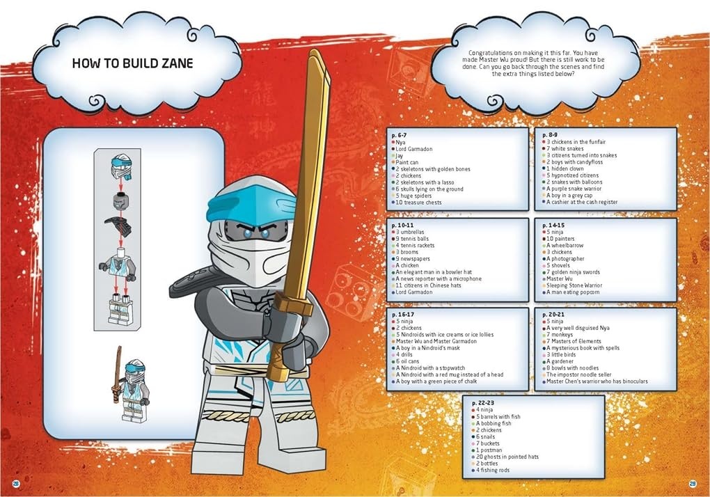 image:imageBuster Books LEGO NINJAGO Wheres the Ninja A Search and Find Adventure with Zane minifigure LEGO Search and Find
