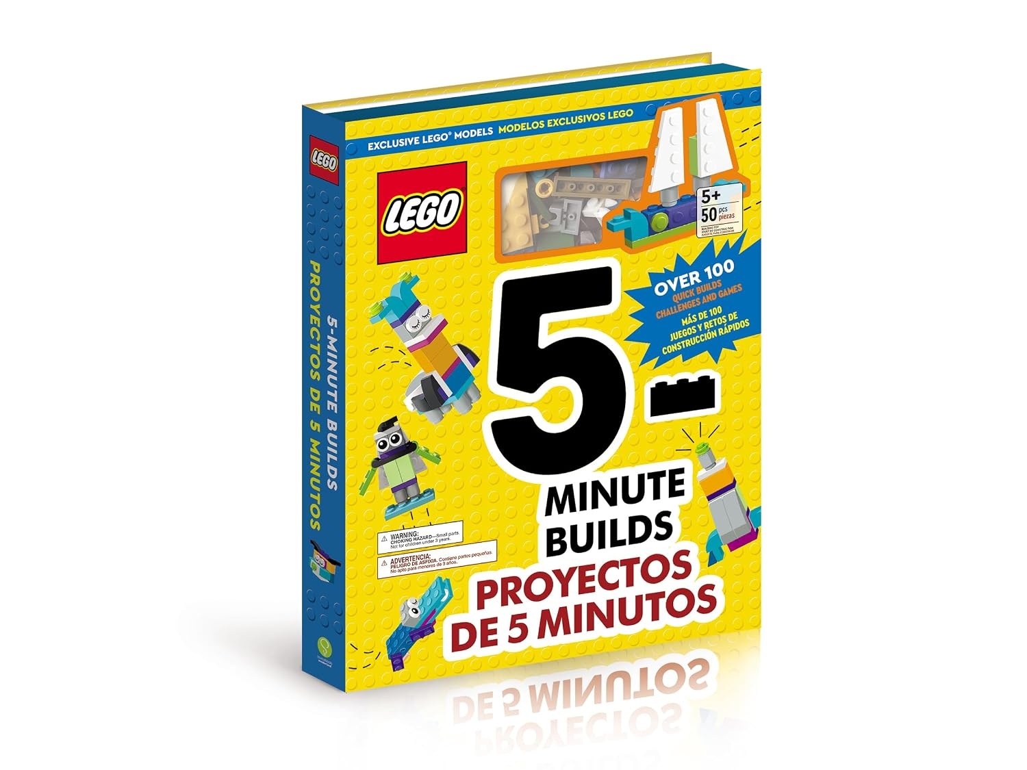 image:imageLEGO Books 5Minute Builds Proyectos de 5 minutos Bilingual EnglishSpanish Set with 100 Quick Model Build Ideas Basic Brick Kit and Awesome Activities