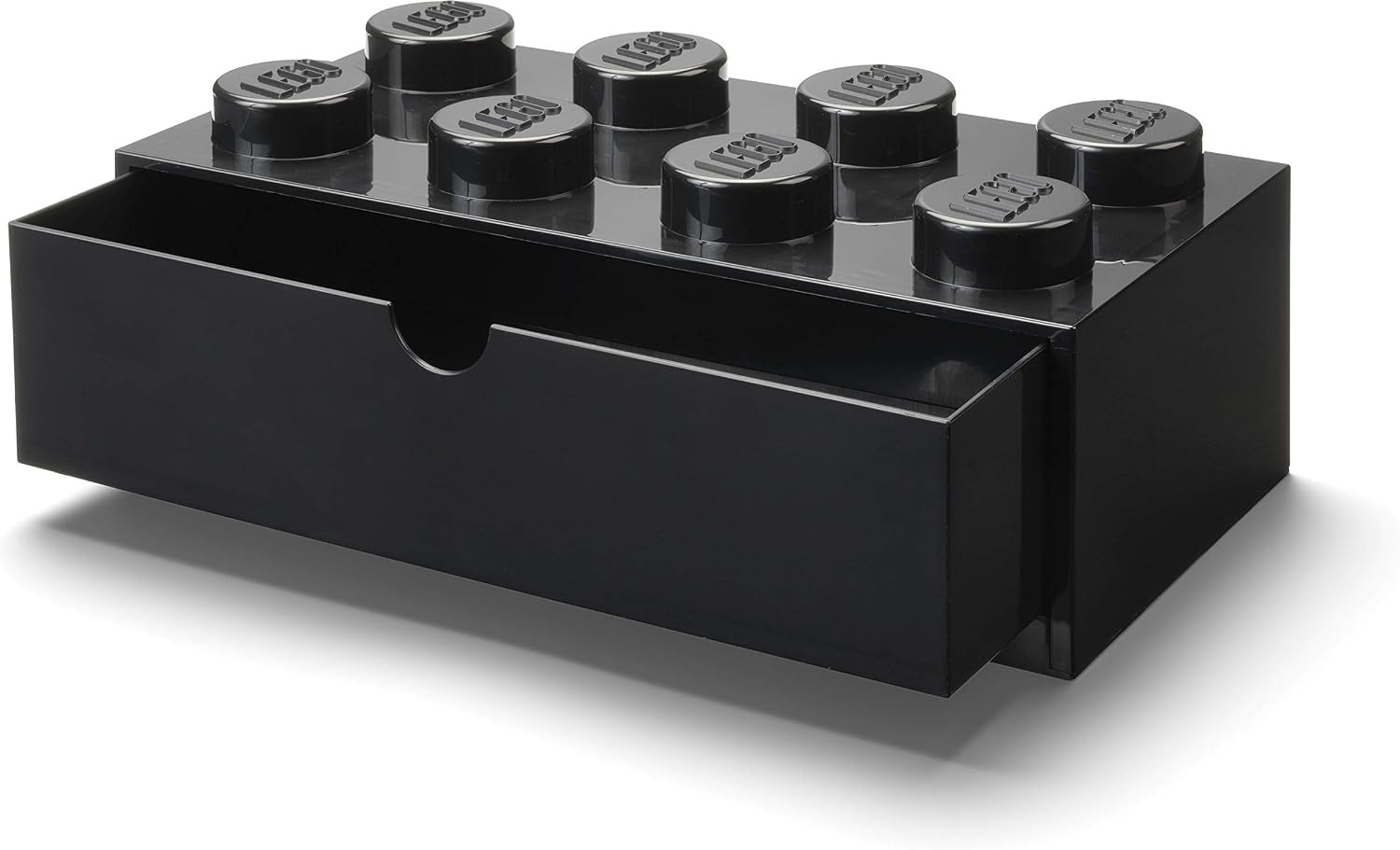 image:imageLEGO Brick Drawer 4 Knobs 1 Drawer Storage Box 622 x 622 x 445 in Grey Stackable Storage Box 1 PullOut Drawer 4Knob Brick Design Toy amp Desk StorageBlack