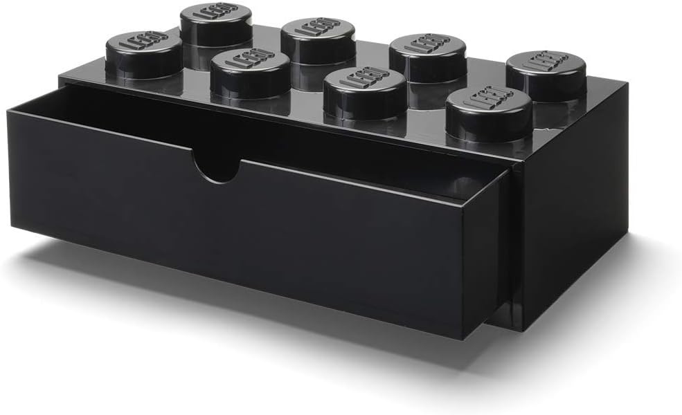 image:imageLEGO Brick Drawer 4 Knobs 1 Drawer Storage Box 622 x 622 x 445 in Grey Stackable Storage Box 1 PullOut Drawer 4Knob Brick Design Toy amp Desk StorageBlack