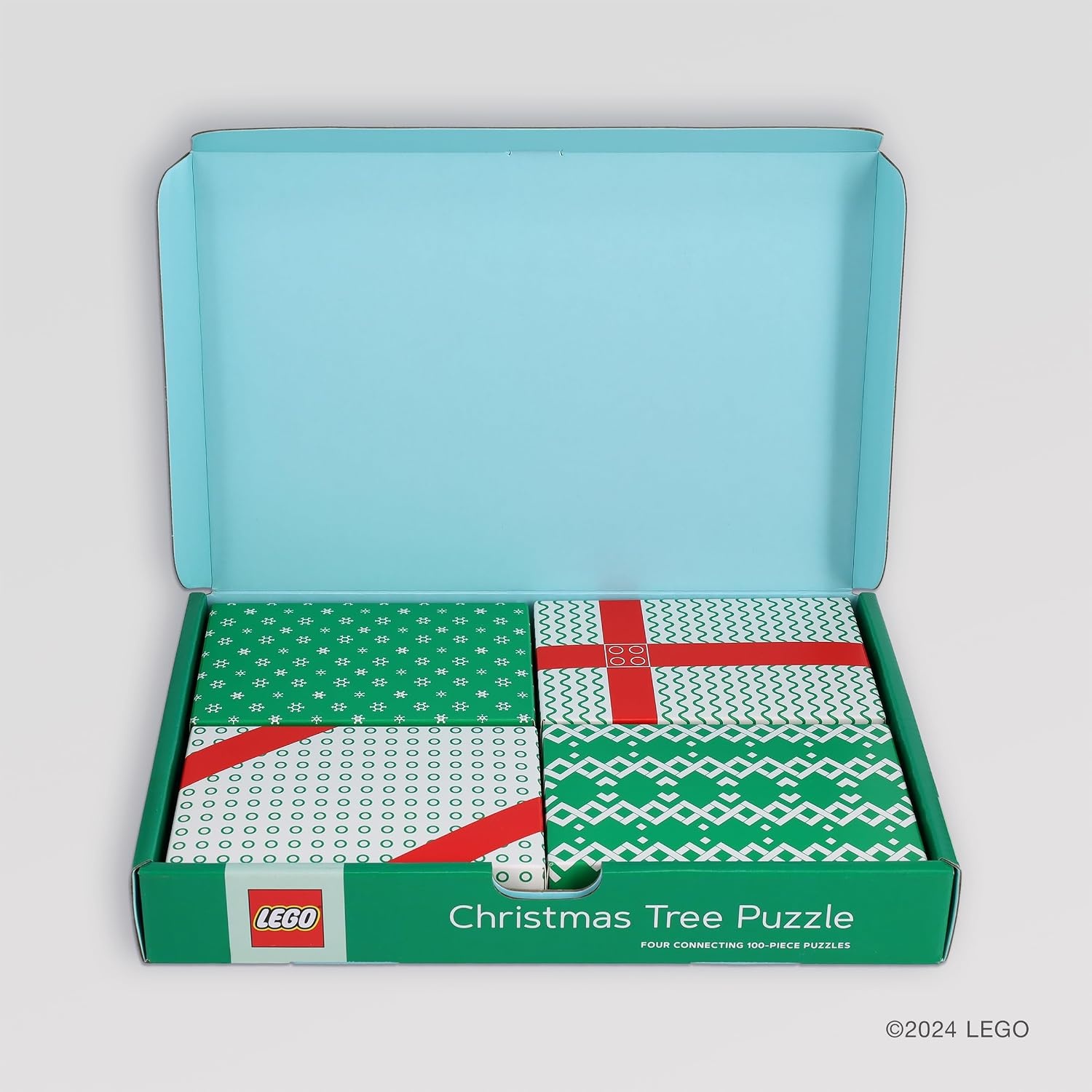 image:imageLEGO Christmas Tree Puzzle Four Connecting 100Piece Jigsaw PuzzlesLego Christmas Tree