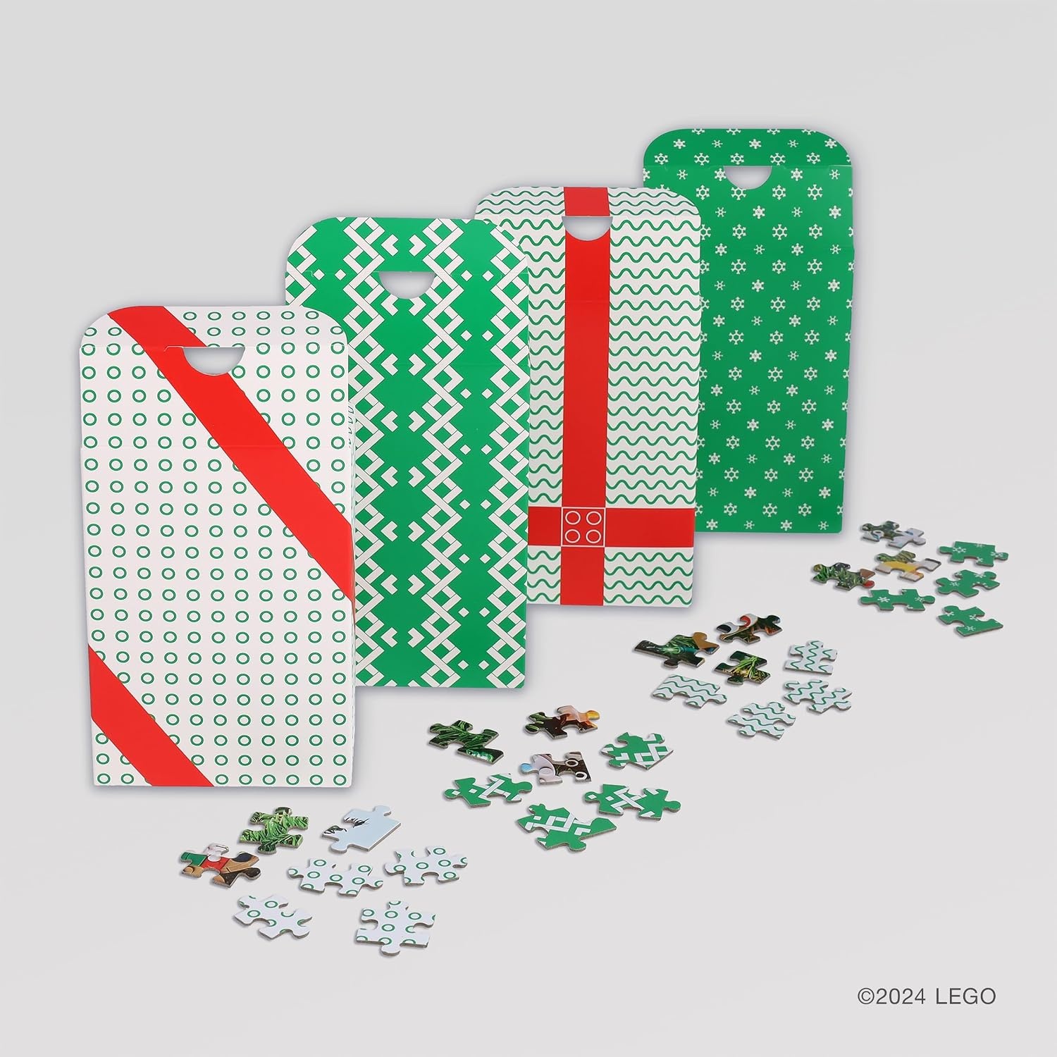 image:imageLEGO Christmas Tree Puzzle Four Connecting 100Piece Jigsaw PuzzlesLego Christmas Tree