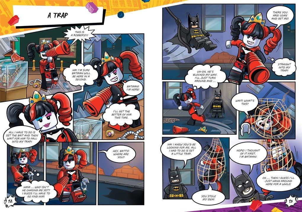 image:imageLEGO DC Super Heroes Batman vs Harley Quinn with Batman and Harley Quinn minifigures popup play scenes and 2 books