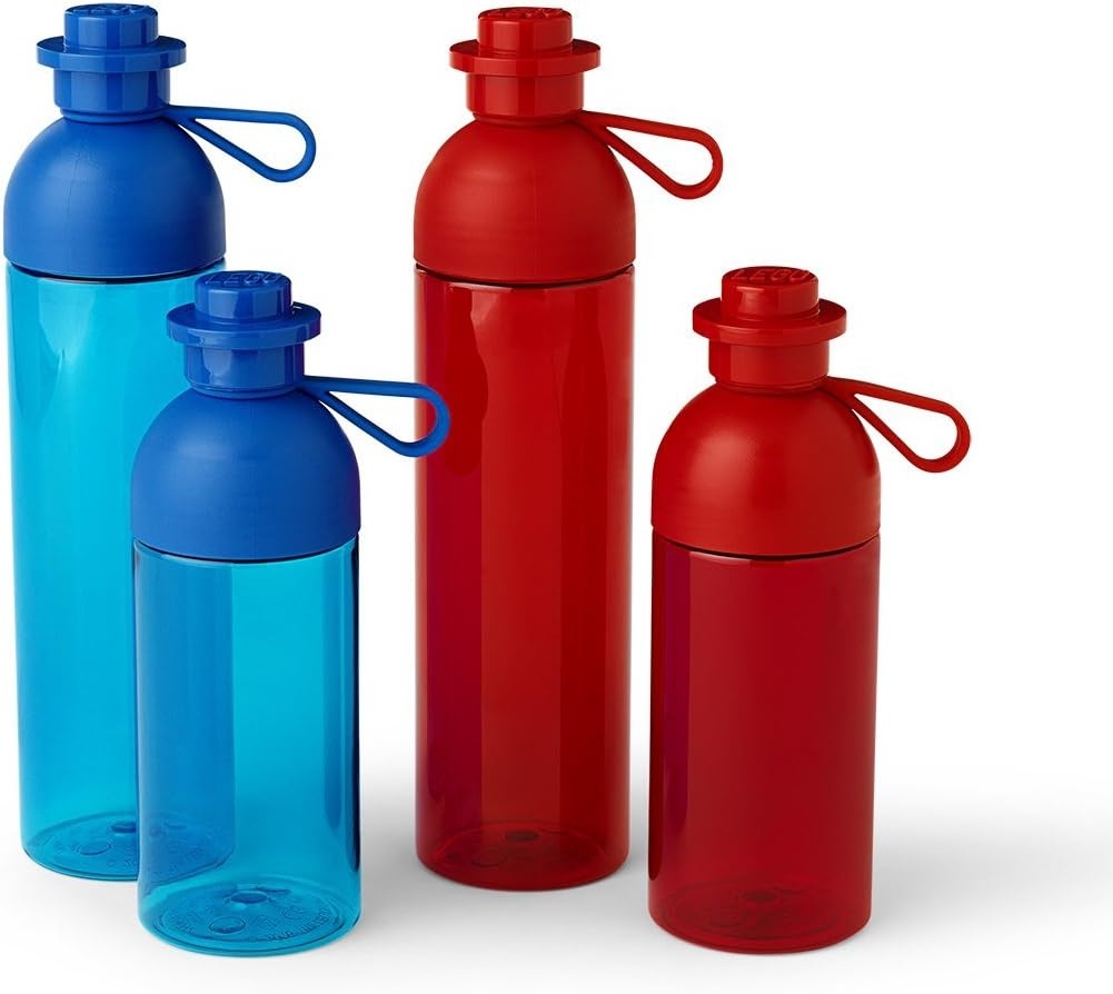 image:imageLEGO Hydration Water Bottle 500ml Transparent Blue Drinking Bottle for Toddlers Dishwasher Safe Reusable Sports CanBright Red