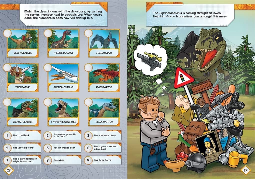 image:imageLEGO Jurassic World Alan Grants Missions Activity Book with Alan Grant minifigure LEGO Minifigure Activity