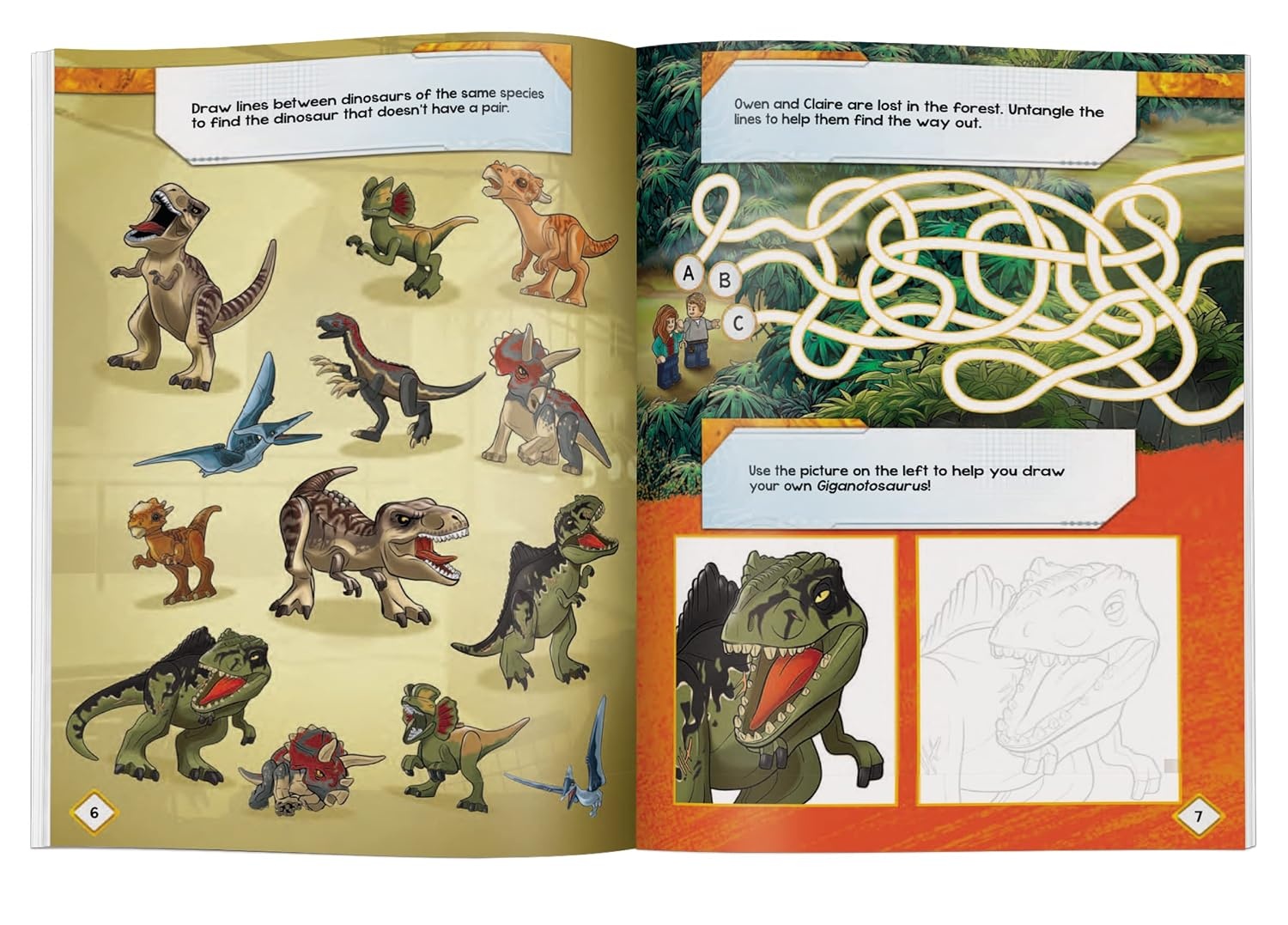 image:imageLEGO Jurassic World Owen VS Delacourt Activity Book with Fun Facts PopUp Play Scene and 2 LEGOR Minifigures to Inspire Imagination and Creativity