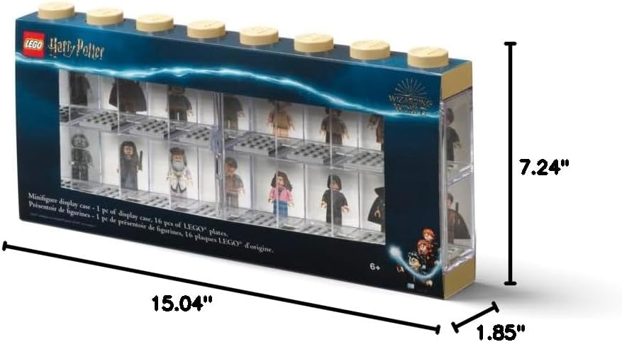 image:imageLEGO Minifigure Display Case 16 Black Space for 16 Minifigures BPAfree large cabinet with 16 individual compartments and baseplates Securely showcase your favorite LEGO charactersHarry Potter