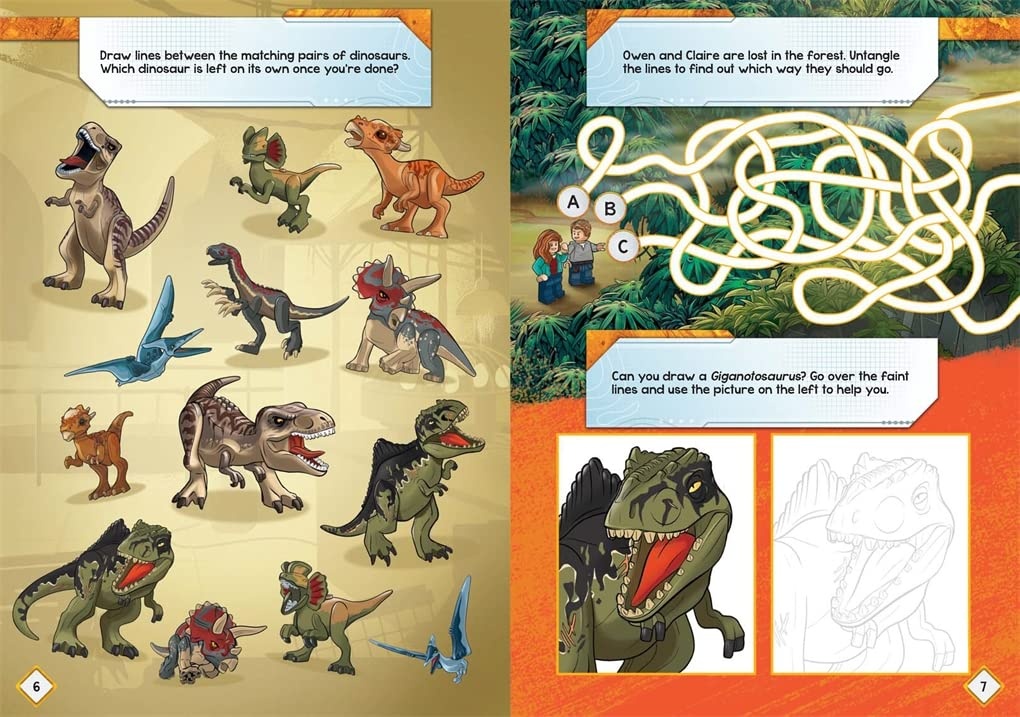 image:imageLEGO R Jurassic World TM Owen vs Delacourt Includes Owen and Delacourt LEGO R minifigures popup play scenes and 2 books