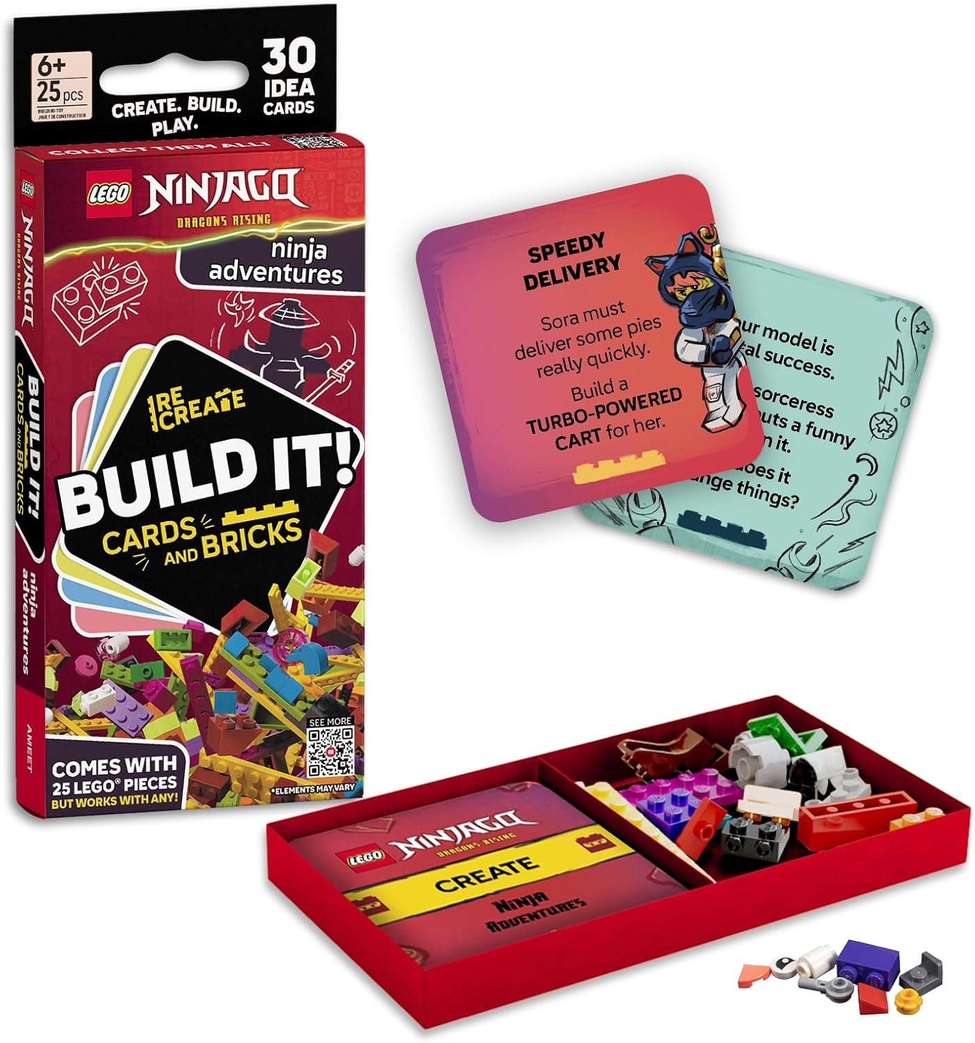 image:imageLEGO Recreate Activity Cards Space Outer Space Building Game with 30 Activity Cards amp 25 LEGO Elements Ages 6LEGO NINJAGO Ninja Adventures