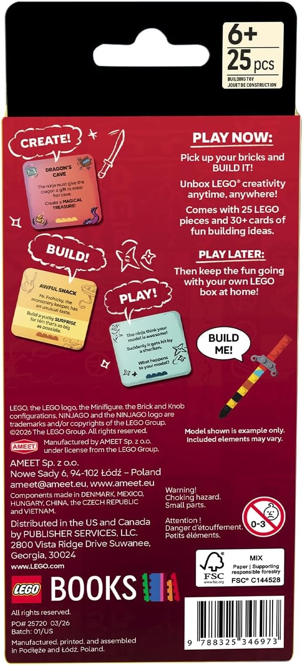 image:imageLEGO Recreate Activity Cards Space Outer Space Building Game with 30 Activity Cards amp 25 LEGO Elements Ages 6LEGO NINJAGO Ninja Adventures