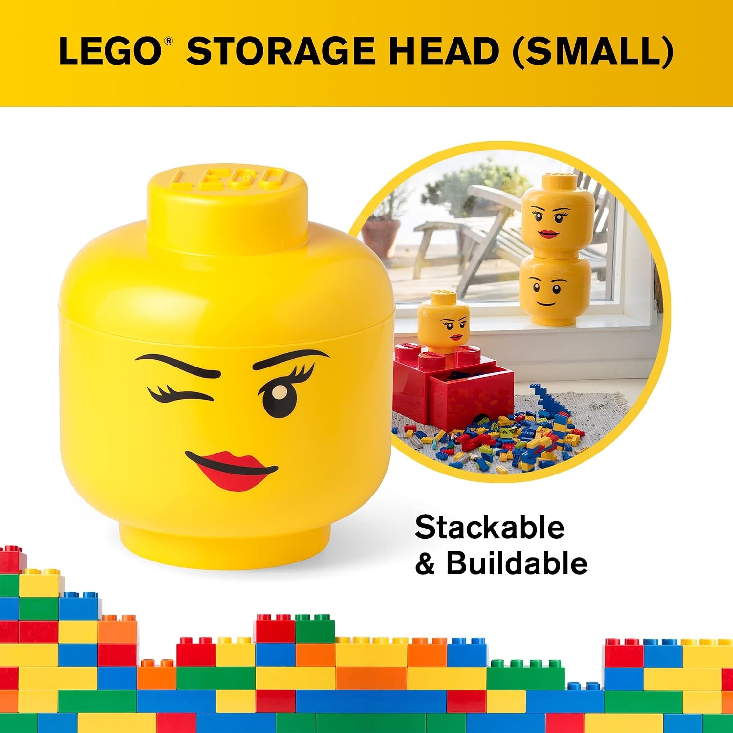 image:imageLEGO Small Winking Stackable Storage Head Girl 1 piece