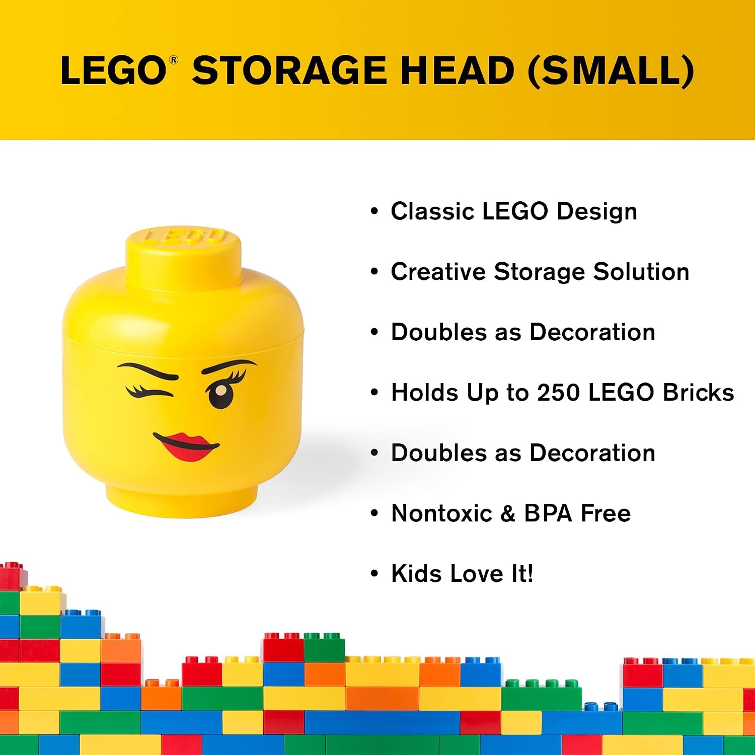 image:imageLEGO Small Winking Stackable Storage Head Girl 1 piece