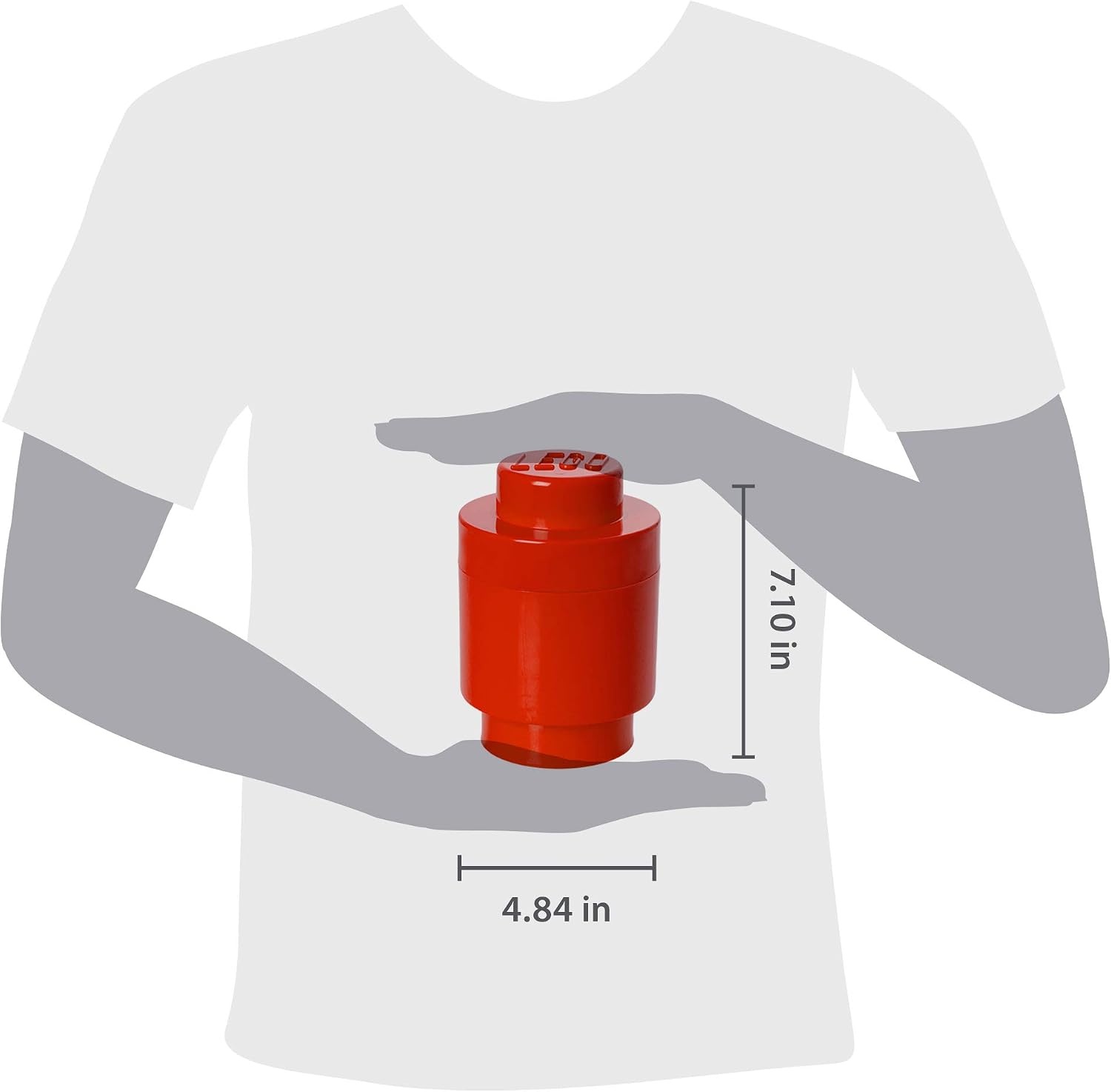 image:imageLEGO Storage Brick 1 Round 950 ml Storage Box with Lid Red LEGO Round Storage Box Stackable Organizer Toy Desk amp Shelf Storage 950 ml Capacity Brick Size 1 RoundRed