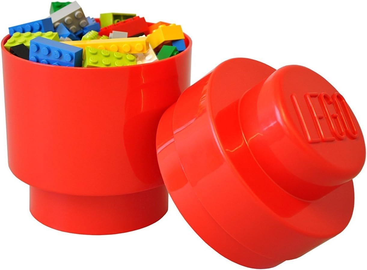image:imageLEGO Storage Brick 1 Round 950 ml Storage Box with Lid Red LEGO Round Storage Box Stackable Organizer Toy Desk amp Shelf Storage 950 ml Capacity Brick Size 1 RoundGreen