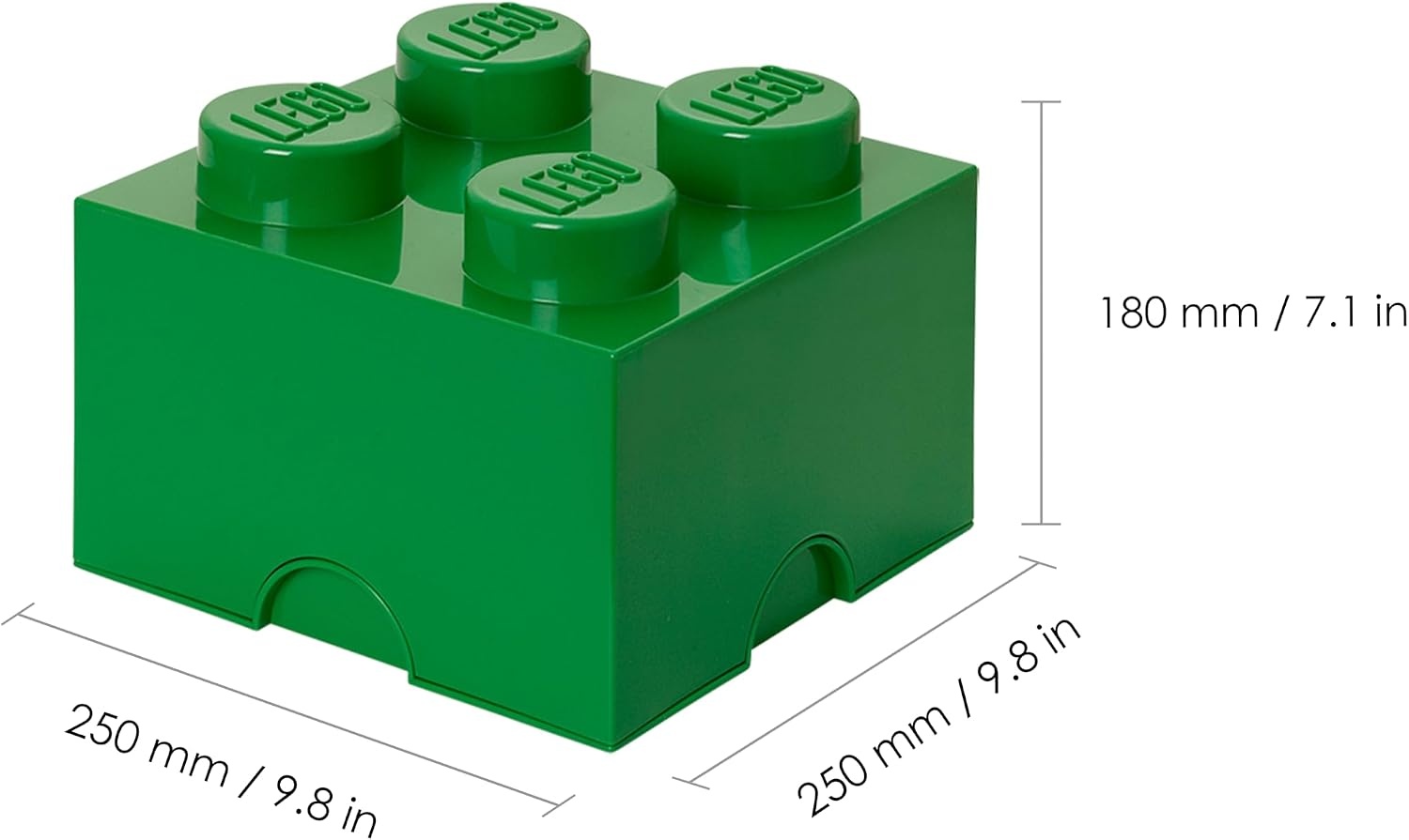 image:imageLEGO Storage Brick 4 studs Cool Yellow Stackable Plastic Storage Box with Lid for Kids and Adults Ideal Desk Organizer and Toy Box 56L Capacity LEGO Brick Storage Box Stackable Organizer Toy Desk amp Shelf Storage 56 L Capacity Brick Size 4Dark Green