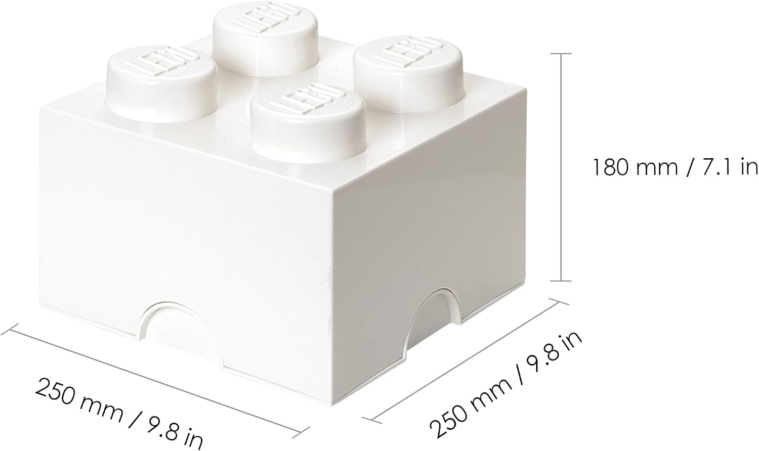 image:imageLEGO Storage Brick 4 studs Cool Yellow Stackable Plastic Storage Box with Lid for Kids and Adults Ideal Desk Organizer and Toy Box 56L Capacity LEGO Brick Storage Box Stackable Organizer Toy Desk amp Shelf Storage 56 L Capacity Brick Size 4White