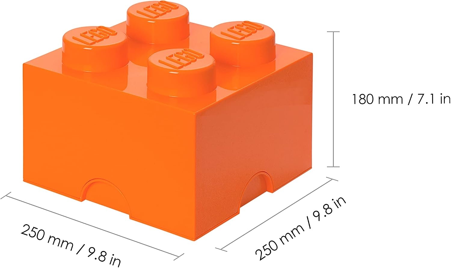 image:imageLEGO Storage Brick 4 studs Cool Yellow Stackable Plastic Storage Box with Lid for Kids and Adults Ideal Desk Organizer and Toy Box 56L Capacity LEGO Brick Storage Box Stackable Organizer Toy Desk amp Shelf Storage 56 L Capacity Brick Size 4Bright Orange