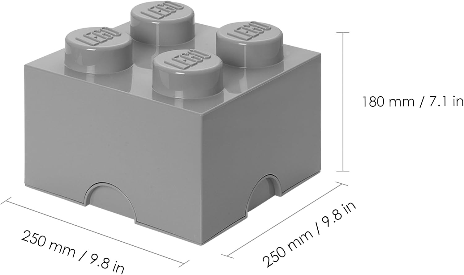 image:imageLEGO Storage Brick 4 studs Cool Yellow Stackable Plastic Storage Box with Lid for Kids and Adults Ideal Desk Organizer and Toy Box 56L Capacity LEGO Brick Storage Box Stackable Organizer Toy Desk amp Shelf Storage 56 L Capacity Brick Size 4Stone Grey