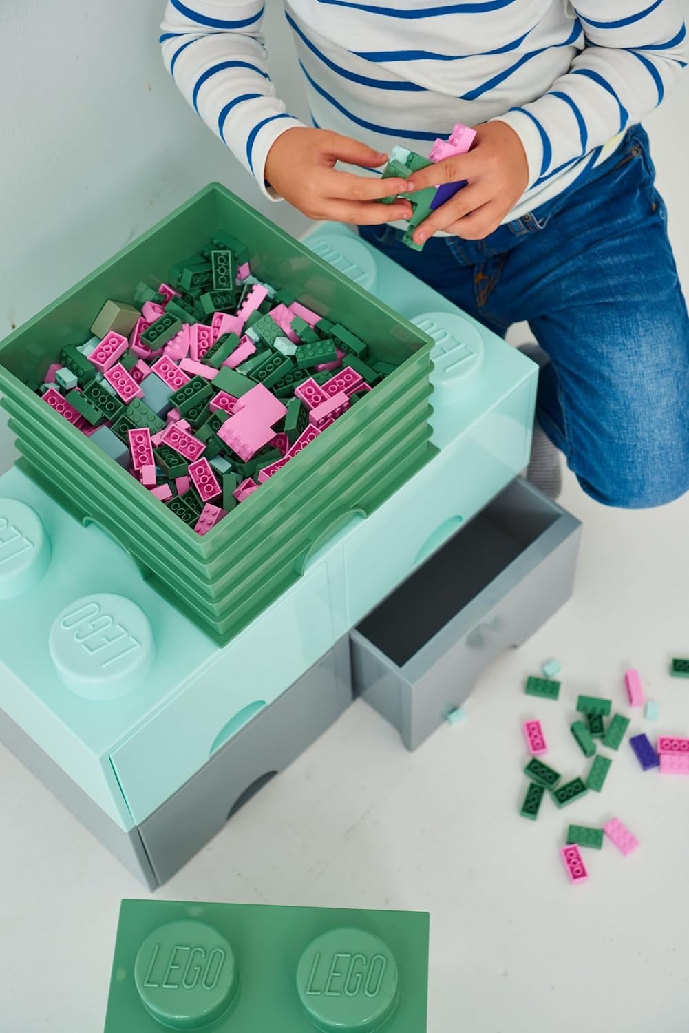 image:imageLEGO Storage Brick 4 studs Cool Yellow Stackable Plastic Storage Box with Lid for Kids and Adults Ideal Desk Organizer and Toy Box 56L Capacity LEGO Brick Storage Box Stackable Organizer Toy Desk amp Shelf Storage 56 L Capacity Brick Size 4Cool Yellow