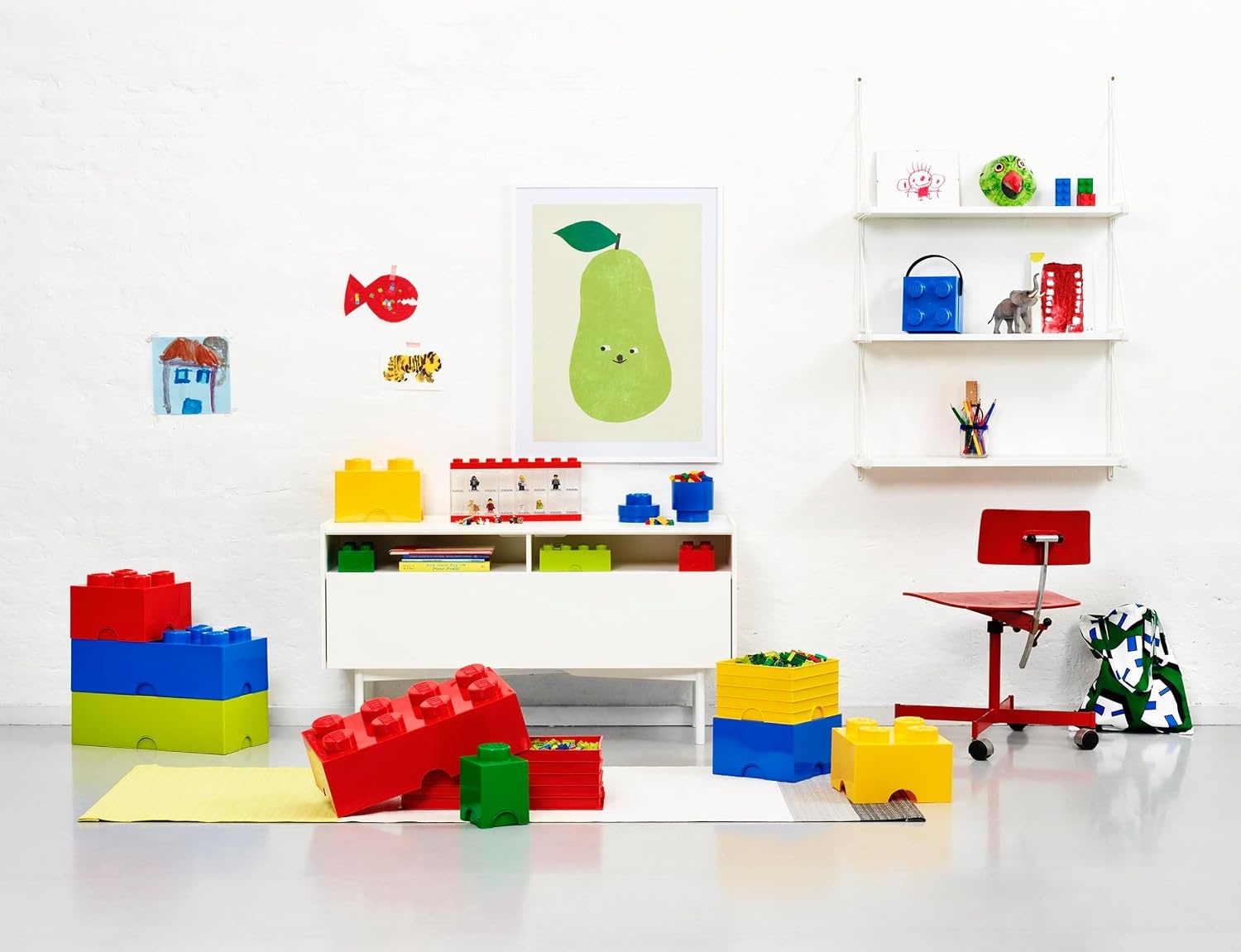 image:imageLEGO Storage Brick 4 studs Cool Yellow Stackable Plastic Storage Box with Lid for Kids and Adults Ideal Desk Organizer and Toy Box 56L Capacity LEGO Brick Storage Box Stackable Organizer Toy Desk amp Shelf Storage 56 L Capacity Brick Size 4Light Royal Blue