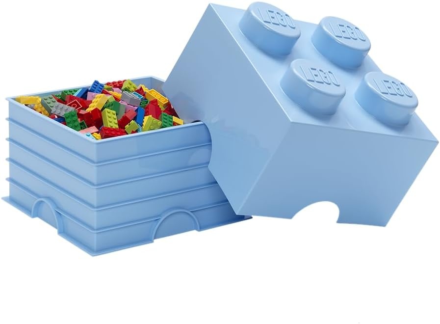 image:imageLEGO Storage Brick 4 studs Cool Yellow Stackable Plastic Storage Box with Lid for Kids and Adults Ideal Desk Organizer and Toy Box 56L Capacity LEGO Brick Storage Box Stackable Organizer Toy Desk amp Shelf Storage 56 L Capacity Brick Size 4Light Royal Blue