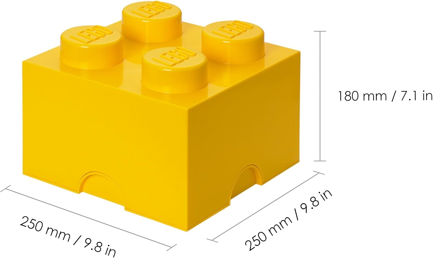 image:imageLEGO Storage Brick 4 studs Cool Yellow Stackable Plastic Storage Box with Lid for Kids and Adults Ideal Desk Organizer and Toy Box 56L Capacity LEGO Brick Storage Box Stackable Organizer Toy Desk amp Shelf Storage 56 L Capacity Brick Size 4Bright Yellow