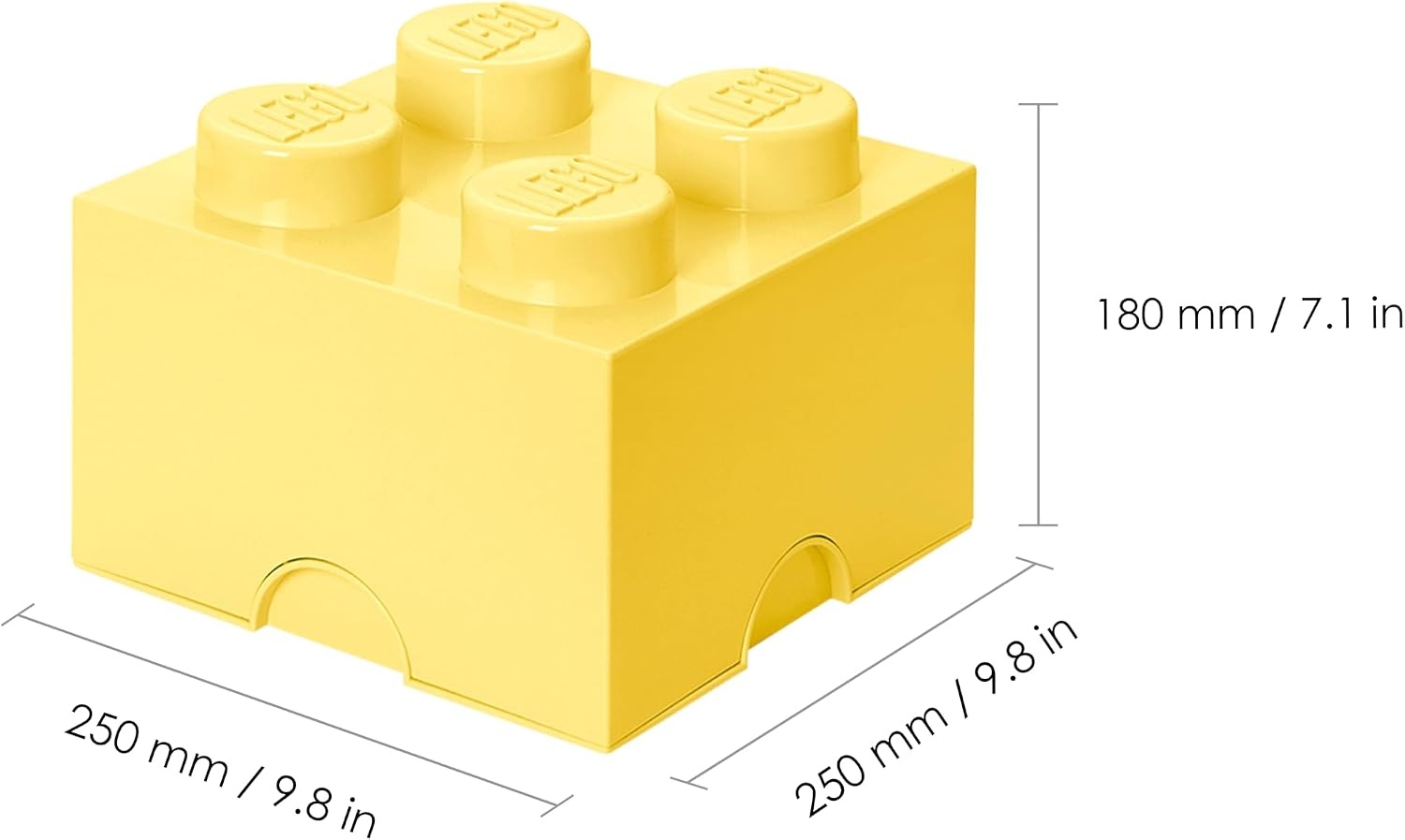 image:imageLEGO Storage Brick 4 studs Cool Yellow Stackable Plastic Storage Box with Lid for Kids and Adults Ideal Desk Organizer and Toy Box 56L Capacity LEGO Brick Storage Box Stackable Organizer Toy Desk amp Shelf Storage 56 L Capacity Brick Size 4Cool Yellow