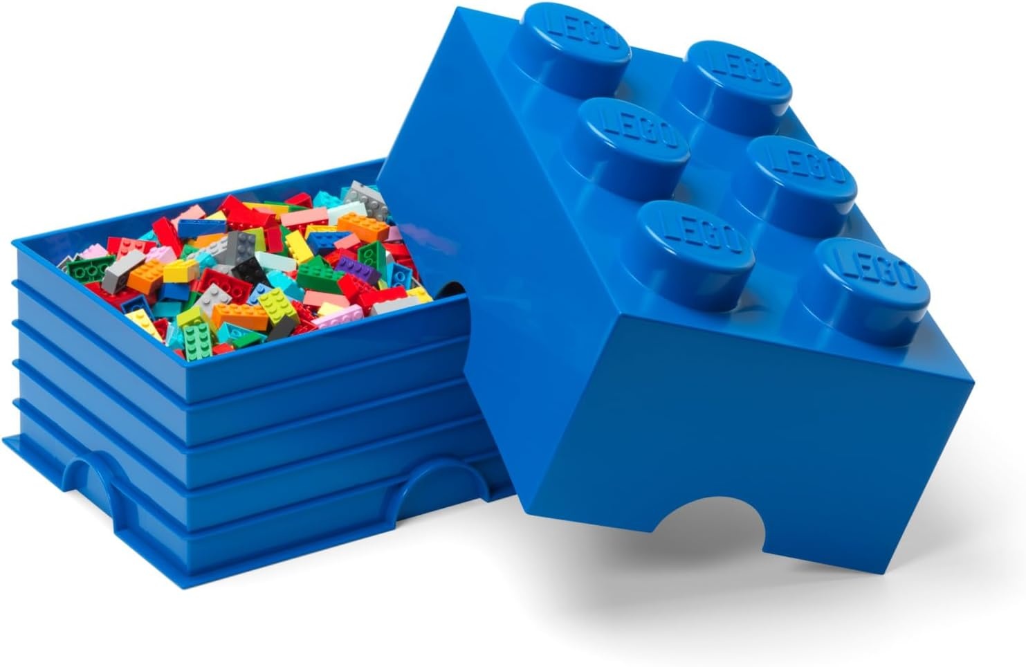 image:imageLEGO Storage Brick 6 847 L Storage Box with Lid Red LEGO Brick Storage Box Stackable Organizer Toy Desk amp Shelf Storage 847 L Capacity Brick Size 6Bright Blue