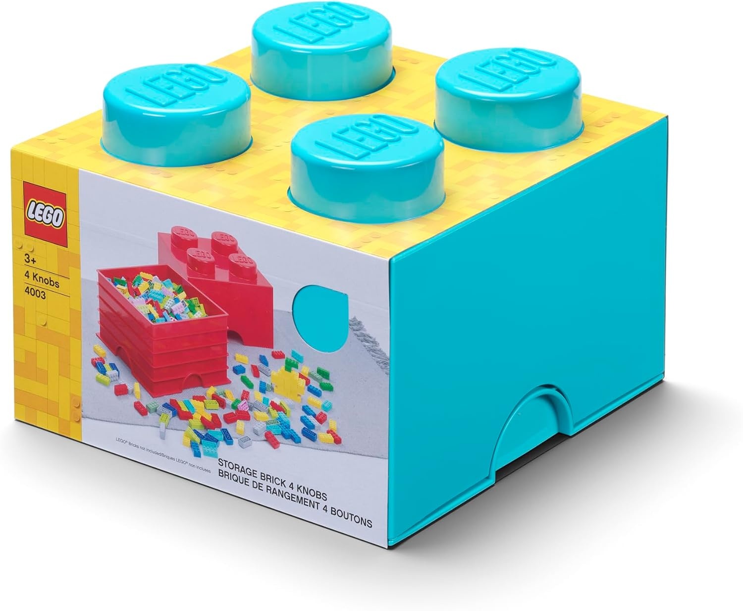 image:imageLEGO Storage Brick 6 847 L Storage Box with Lid Red LEGO Brick Storage Box Stackable Organizer Toy Desk amp Shelf Storage 847 L Capacity Brick Size 6Medium Azure