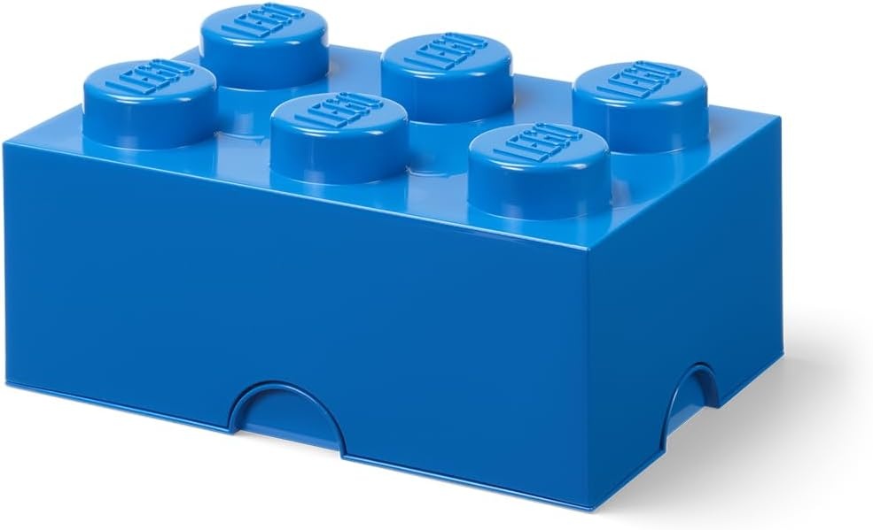 image:imageLEGO Storage Brick 6 847 L Storage Box with Lid Red LEGO Brick Storage Box Stackable Organizer Toy Desk amp Shelf Storage 847 L Capacity Brick Size 6Bright Blue