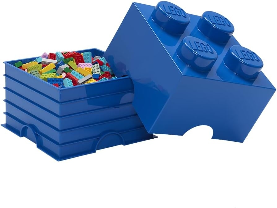 image:imageLEGO Storage Brick 6 847 L Storage Box with Lid Red LEGO Brick Storage Box Stackable Organizer Toy Desk amp Shelf Storage 847 L Capacity Brick Size 6Blue