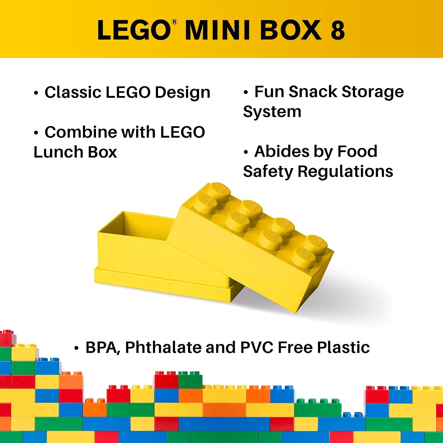 image:imageLEGO Storage Brick Multi Pack 4 Piece Bright RedBright BlueBright YellowWhite 40150601Yellow