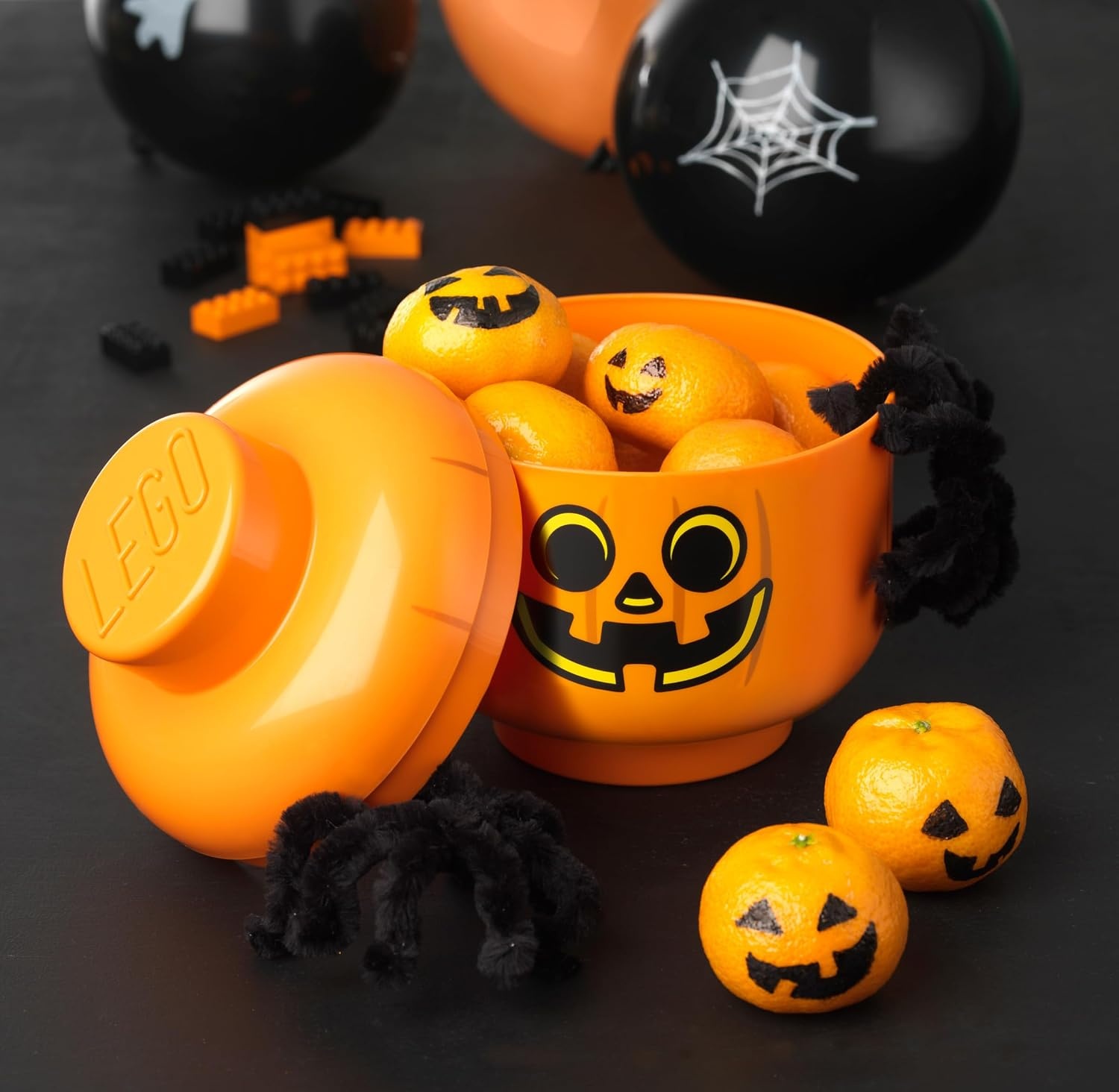 image:imageLEGO Storage Head Mini Pumpkin 4 x 45 Inches 102 x 115 cm Stackable Plastic Storage Box with Lid for Kids Toy Organizer and Room Decor