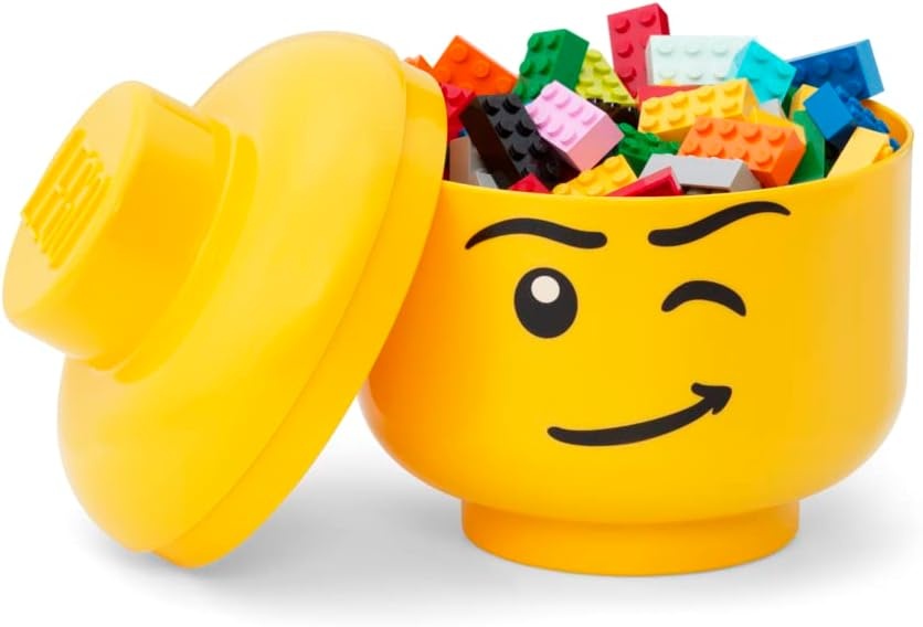 image:imageLEGO Storage Head Small Stackable Storage Box 63 x 63 x 728 in Winking Boy