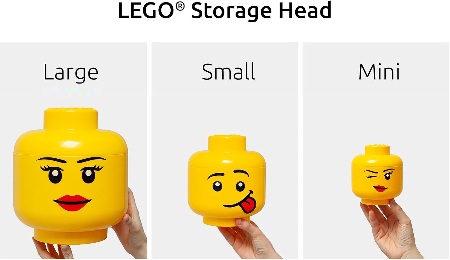 image:imageLEGO Storage Head Small Stackable Storage Box 63 x 63 x 728 in Winking Boy
