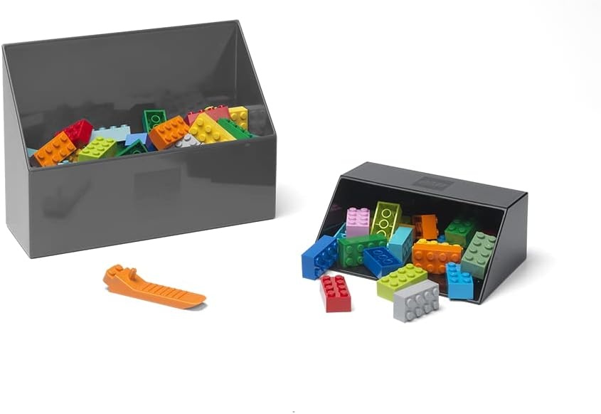 image:imageLego Brick Scooper Set with Two Sizes of Scoopers and Brick Separator for Fast and Easy Lego Cleanup Perfect for Lego Enthusiasts Red and BlueGrayBlack