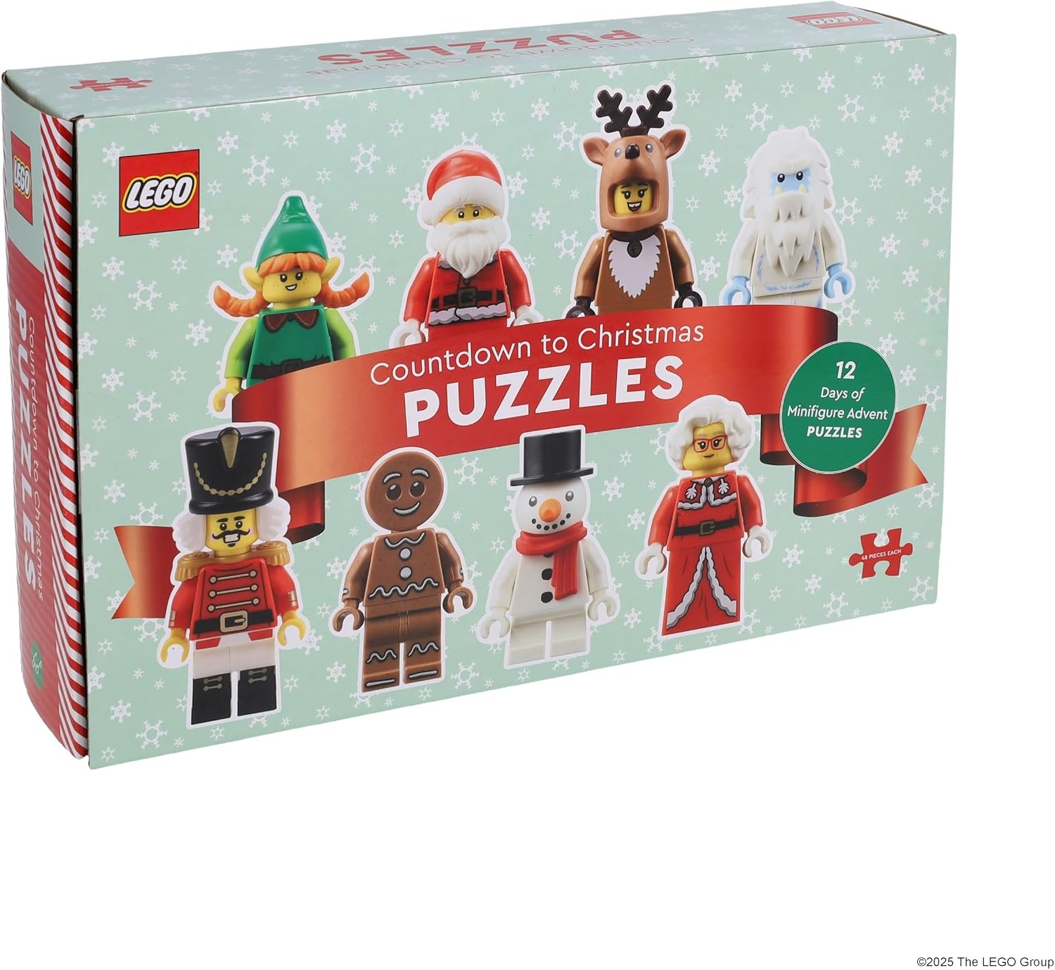 image:imageLego Countdown to Christmas Puzzles 12 Days of Minifigure Advent Puzzles 48Piece Mini Jigsaw Puzzles