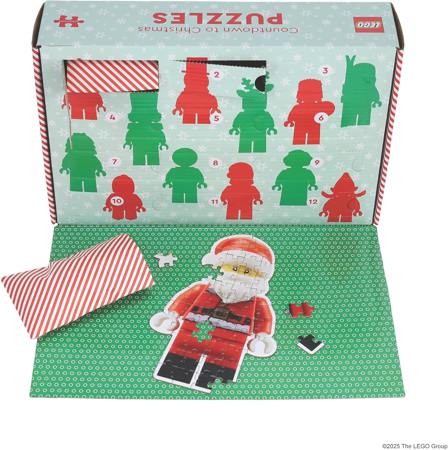 image:imageLego Countdown to Christmas Puzzles 12 Days of Minifigure Advent Puzzles 48Piece Mini Jigsaw Puzzles