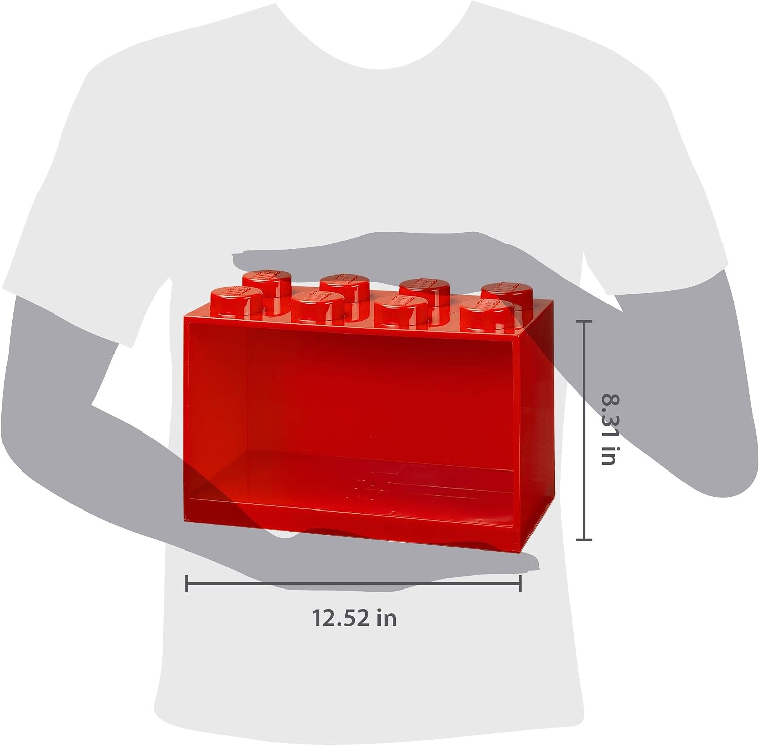image:imageROOM Copenhagen LEGO Brick Set with 4Stud and 8Stud Box Shelves Red 4Stud amp 8Stud Shelves WallMounted Storage Open Storage Compartments Toy amp Home Storage