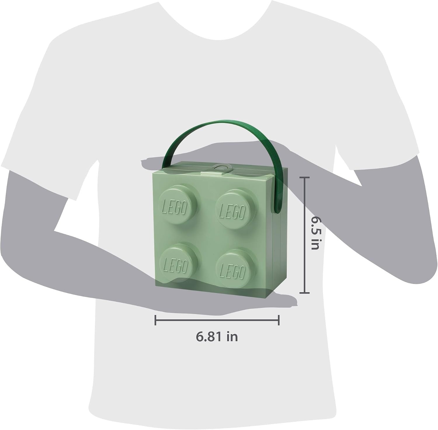 image:imageROOM Copenhagen Lego Hand Carry Box 4 Handle Blue Bright RedSand Green