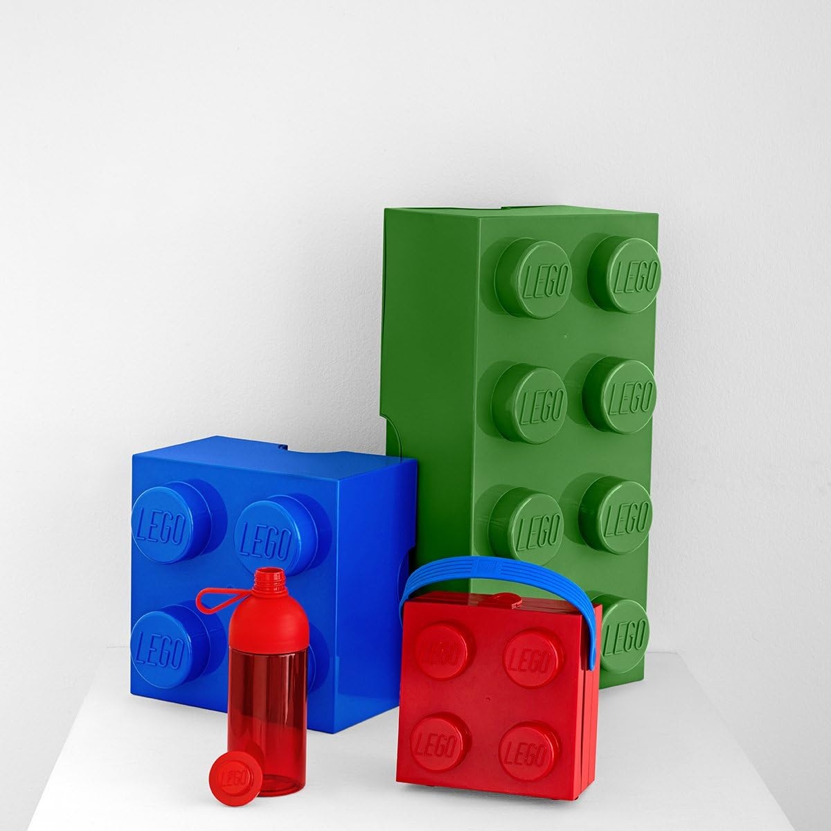 image:imageROOM Copenhagen Lego Hand Carry Box 4 Handle Blue Bright RedSand Green