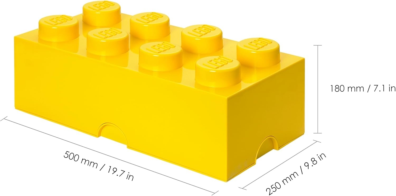 image:imageRoom Copenhagen 8 LEGO Brick Box White BPAFree Plastic Organizer for Bricks Clothes amp Stationery Compatible with LEGO Brick Drawers and Other Storage BlocksBright Yellow