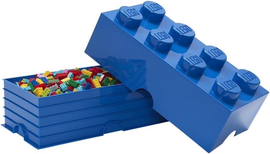 image:imageRoom Copenhagen 8 LEGO Brick Box White BPAFree Plastic Organizer for Bricks Clothes amp Stationery Compatible with LEGO Brick Drawers and Other Storage BlocksBright Blue