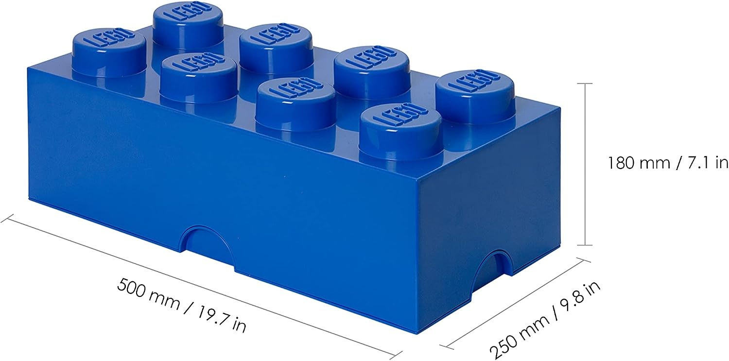 image:imageRoom Copenhagen 8 LEGO Brick Box White BPAFree Plastic Organizer for Bricks Clothes amp Stationery Compatible with LEGO Brick Drawers and Other Storage BlocksBright Blue